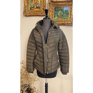 YMI Collection Olive Polyester Faux  Women's Jacket Hooded L/G